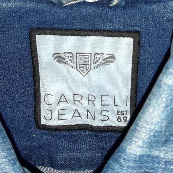 EUC Blue denim jacket size Large Carreli brand - Picture 3 of 4
